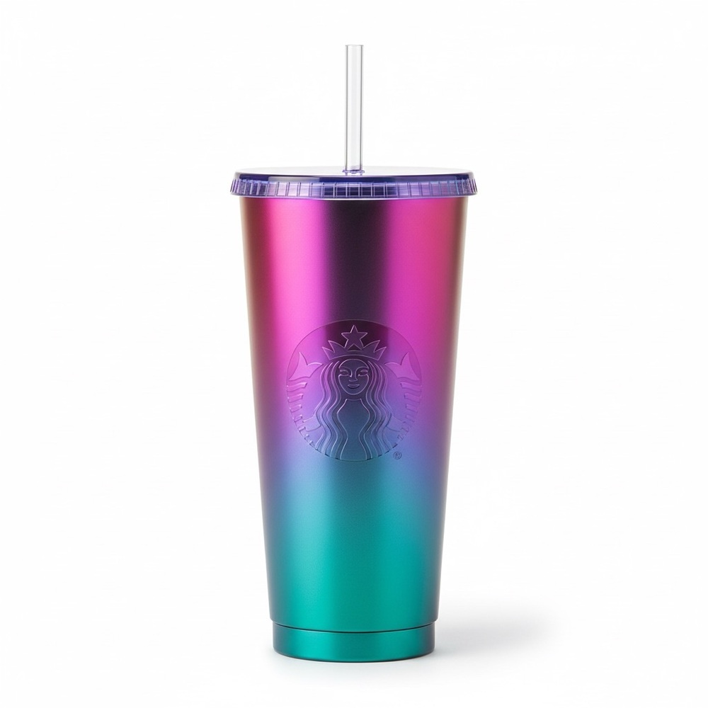 Starbucks Multicolor Metallic Tumbler with Straw